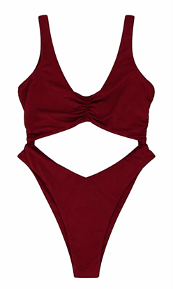 CUT OUT SWIMSUIT - MERLOT