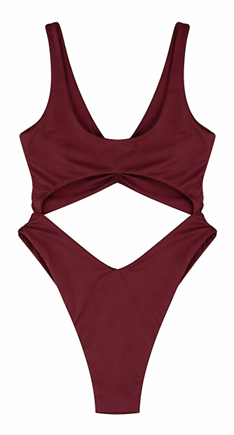 CUT OUT SWIMSUIT - MERLOT