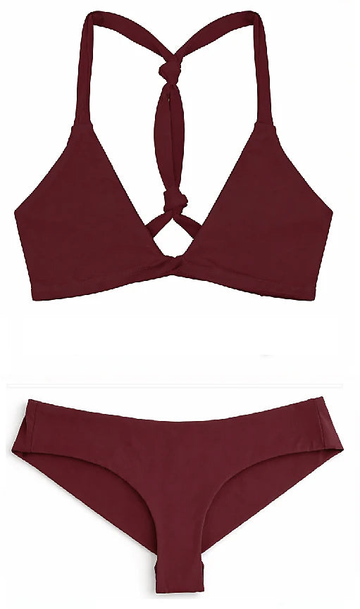 BACK CROSS SWIMSUIT - MERLOT