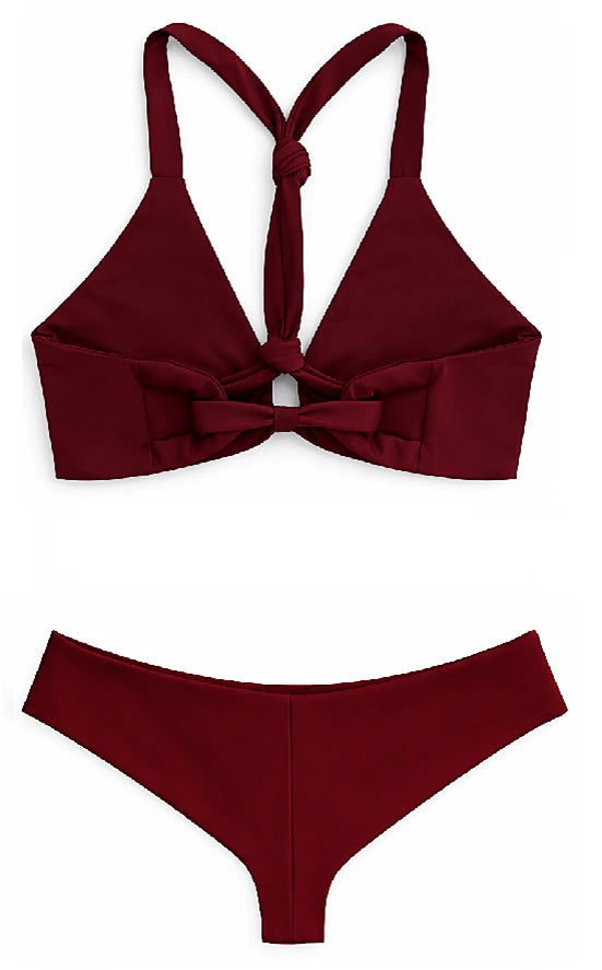 BACK CROSS SWIMSUIT - MERLOT