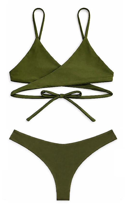 FRONT CROSS SWIMSUIT - FOREST