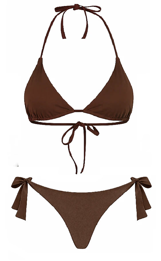 TRIANGLE SWIMSUIT - COFFEE