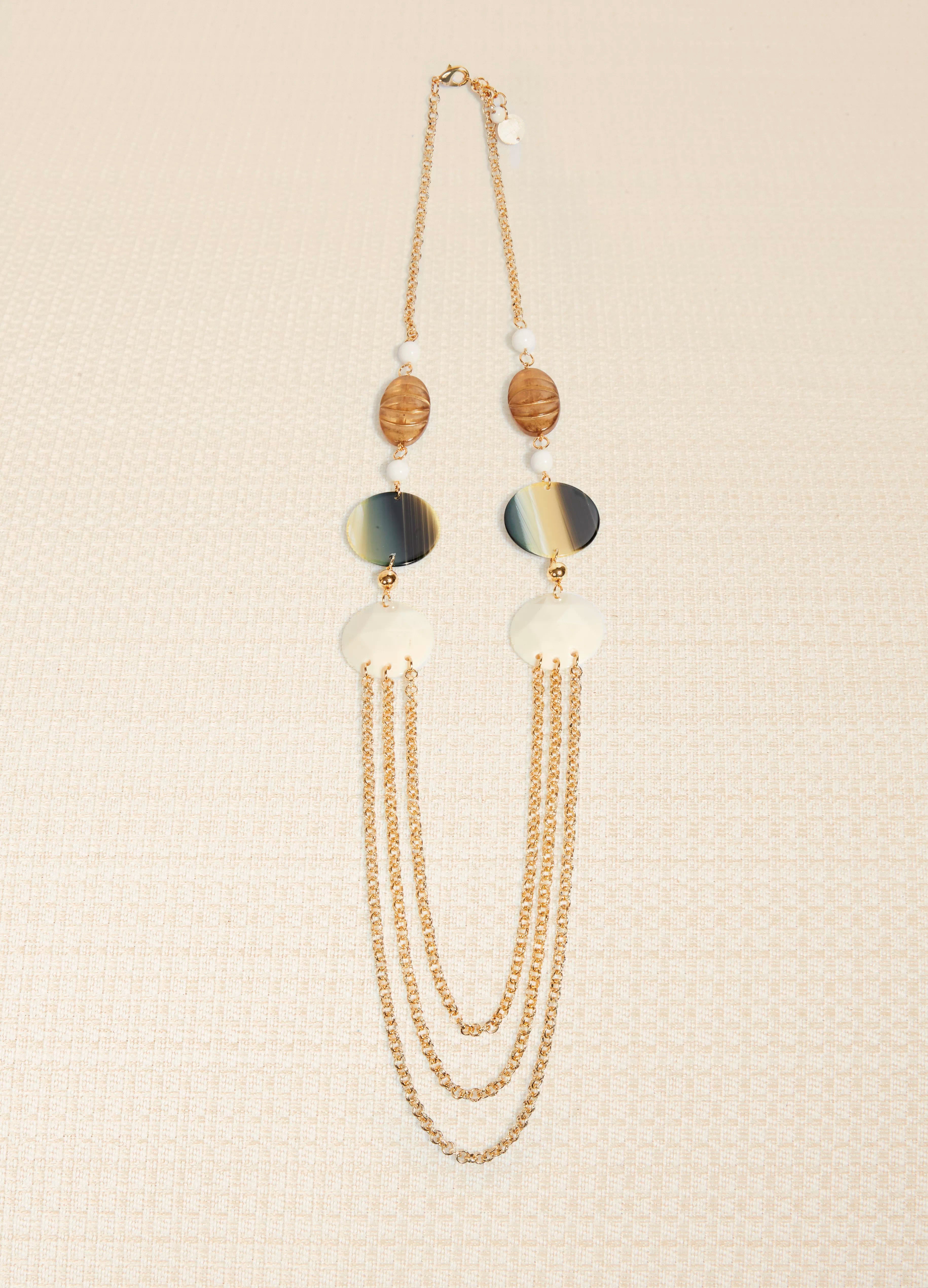 Image of HORN FLOWER LONG NECKLACE