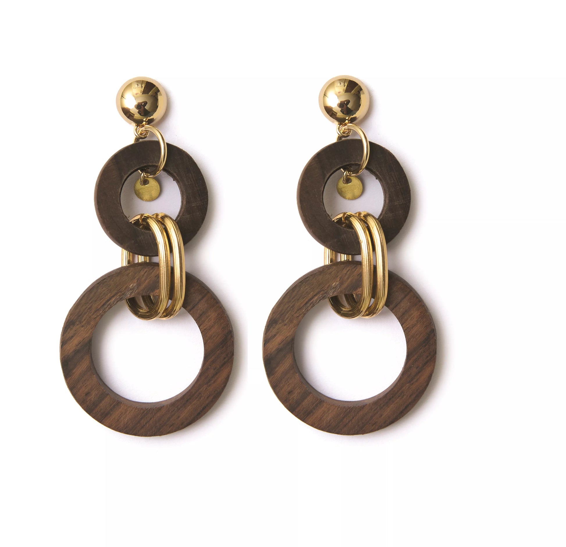 WOOD SMALL EARRINGS